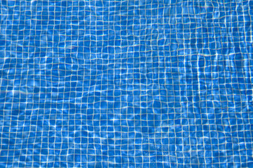 Blue tiles at the bottom of the pool