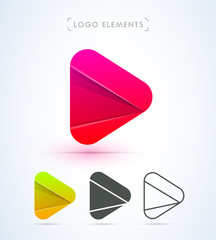 Play logo icon. Material design style