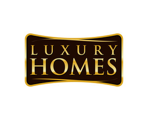 gold luxury homes sign, icon design, isolated on white background