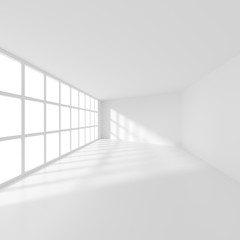 White Modern Room with Window. Office Interior Design