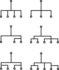 Network Connection, Hub, Social Network Isolated Flat Line Icon