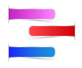 Fototapeta premium Set of blank color with shadow rectangle labels