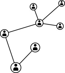 Network Connection, Hub, Social Network Isolated Flat Line Icon