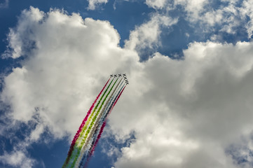  Al Fursan aerobatic team from United Arab Emirates in the sky