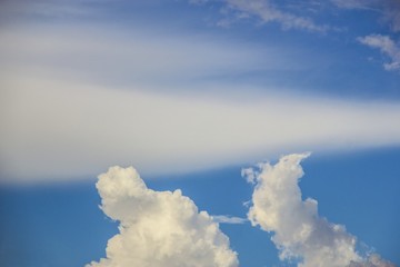 The sky has beautiful clouds.