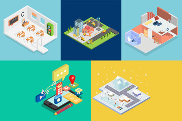 Fototapeta premium Isometric Design Set