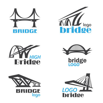 Fototapeta bridge symbol logo template collection