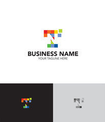 TN letter logo Software logo template TN pixel logo 