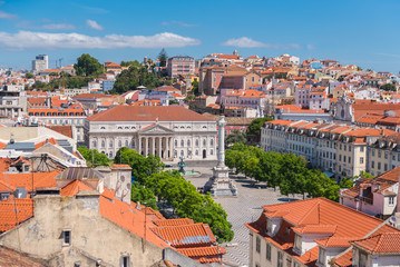 Fototapeta na wymiar Lisbon, Rossio place, view, Portugal 