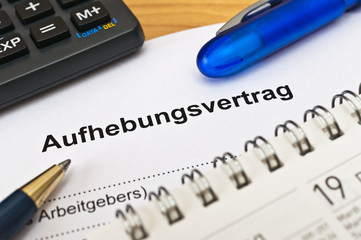 Fototapeta premium Aufhebungsvertrag