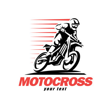 motocross stylized vector symbol, design elements for logo template