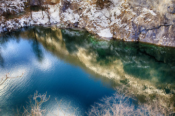 Plitvice lakes in winter - national park in Croatia