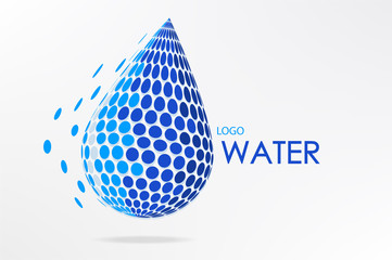 abstract  logo water  design vector graphic with dot 