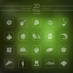 Set of pizza icons
