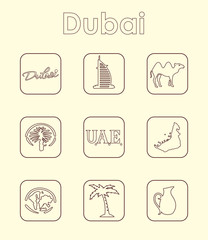 Set of Dubai simple icons