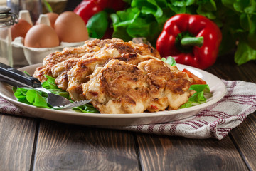 Chicken Medallion with red pepper portions