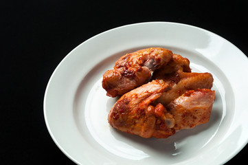 snack to beer on a large wooden plate with the sauce
