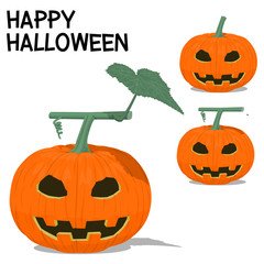 Set of Jack-o'-lantern on transparent background
