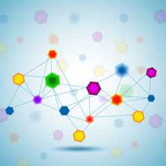 Abstract hexagonal molecular structure of DNA. Vector