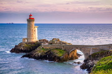 Fototapeta na wymiar Lighthouse Phare du Petit Minou in Plouzane, Brittany (Bretagne), France.