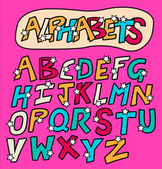 Colorful Holiday Alphabets lettering