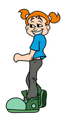 Funny Happy Cartoon Girl Vector