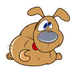 Vector Illustration of Scared Puppy Face Expression