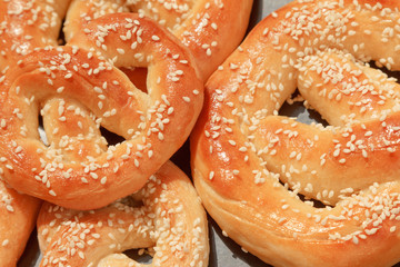 Oktoberfest pretzel for beer traditional.