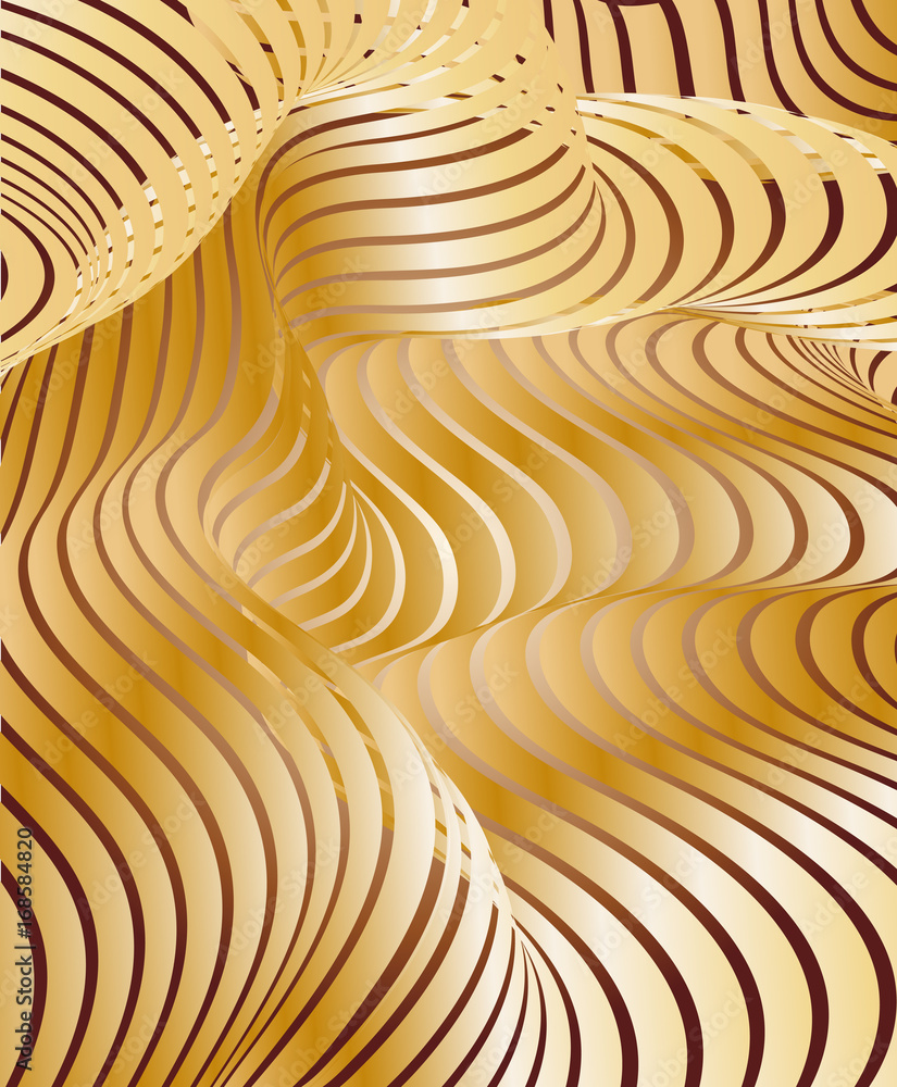 Aufkleber parallel bands of metal with a gradient fill. bizarre curved shape. acrylic patterns. background for