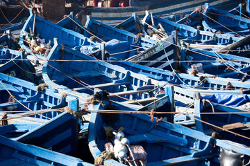 Traditionelle Fischerboote in Marokko Essaouira 