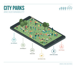 City park, sustainability and technology