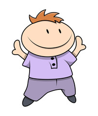 Playing Happy Cartoon Character