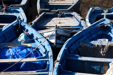 Traditionelle Holzboote in Marokko Essaouira 