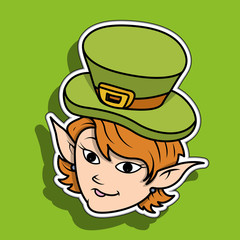 Happy Leprechaun Girl Face Sticker