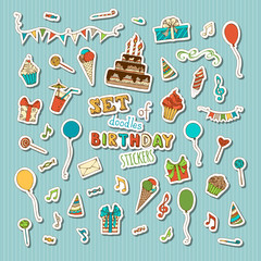 Vector set of retro patches, stickers, embroidery and sticky labels.