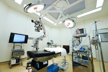 equipment and medical devices in modern operating room