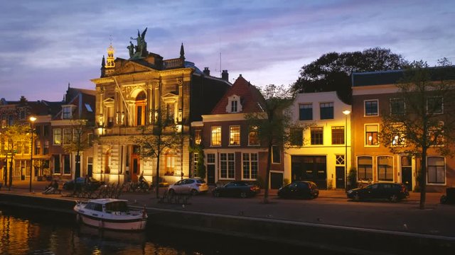 Teyler's Museum and Spaarne river, Haarlem, Netherlands