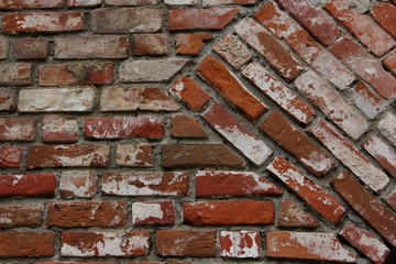 texture of an ancient red brick wall