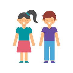 Obraz premium Children female and male character, vector illustration