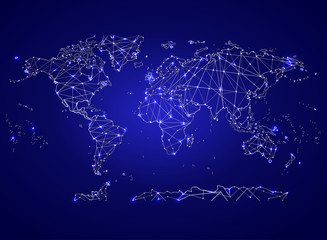map political abstract of the world