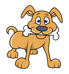 Vector Illustration of Labrador Puppy with Bone