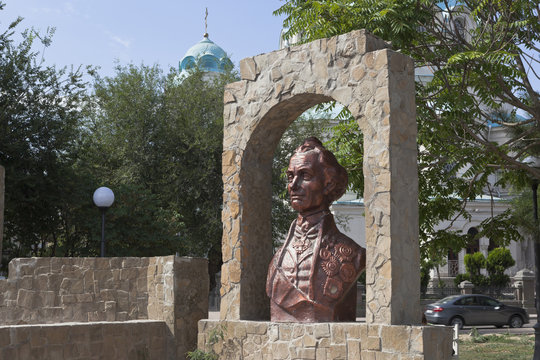 Bust of Alexander Vasilievich Suvorov on the Suvorov Redoubt in the city of Evpatoria, Republic of Crimea, Russia