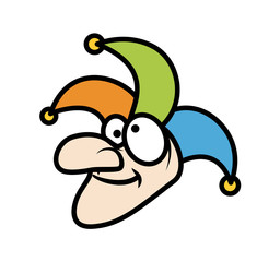 Cartoon Joker Man Face Expression