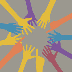 Colorful Hands Circle