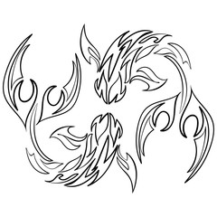 Fish icon on white background. Astrology zodiac.