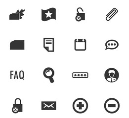 Forum interface icons set