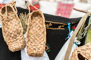 The wicker shoes of the rural population of Russia
