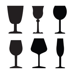 wine glass set- vector illustration