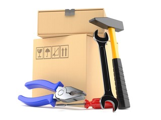 Package with work tools