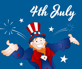Joyful Cartoon Uncle Sam